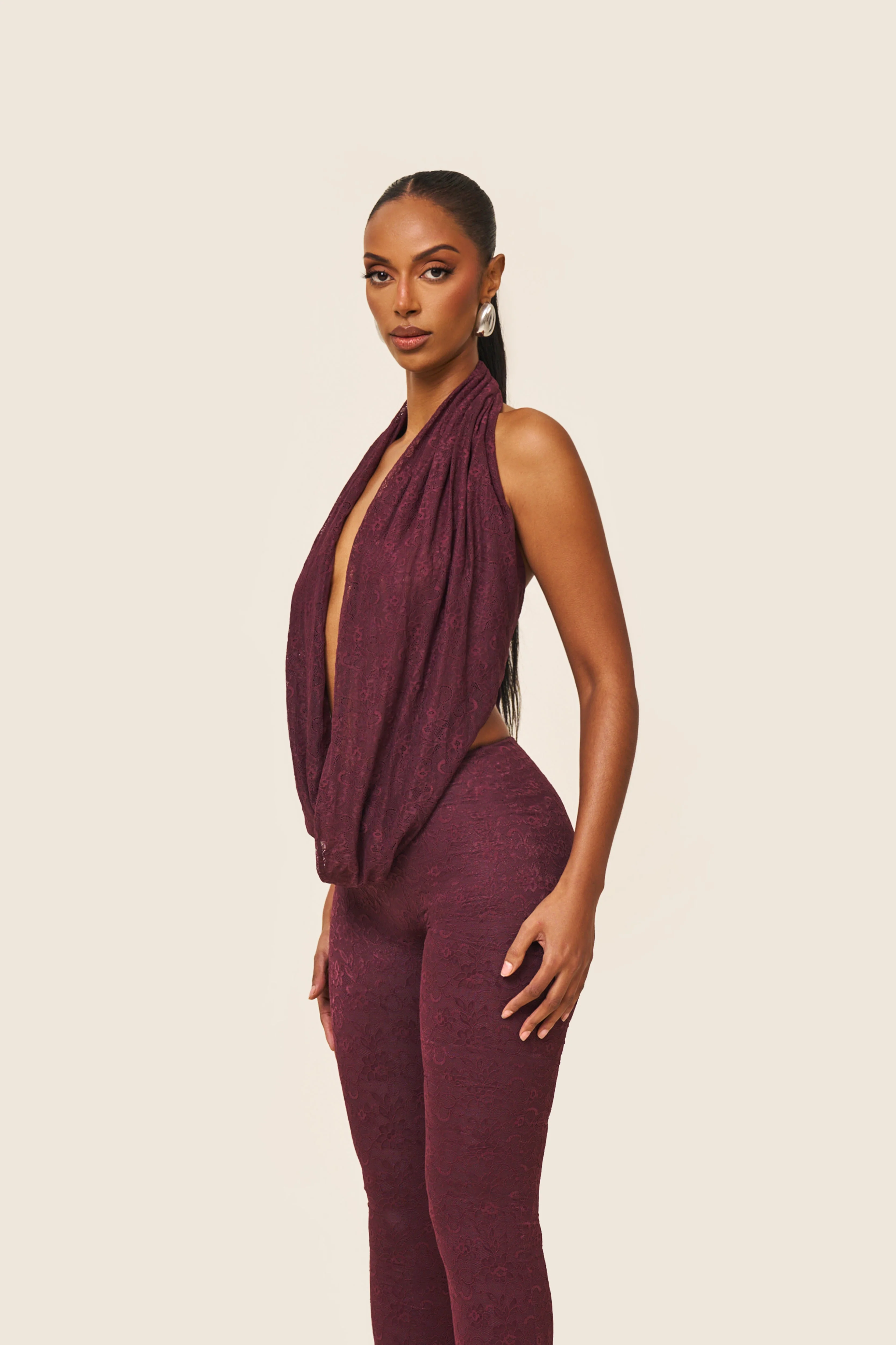 The Leia Top in Plum Lace - Image 5