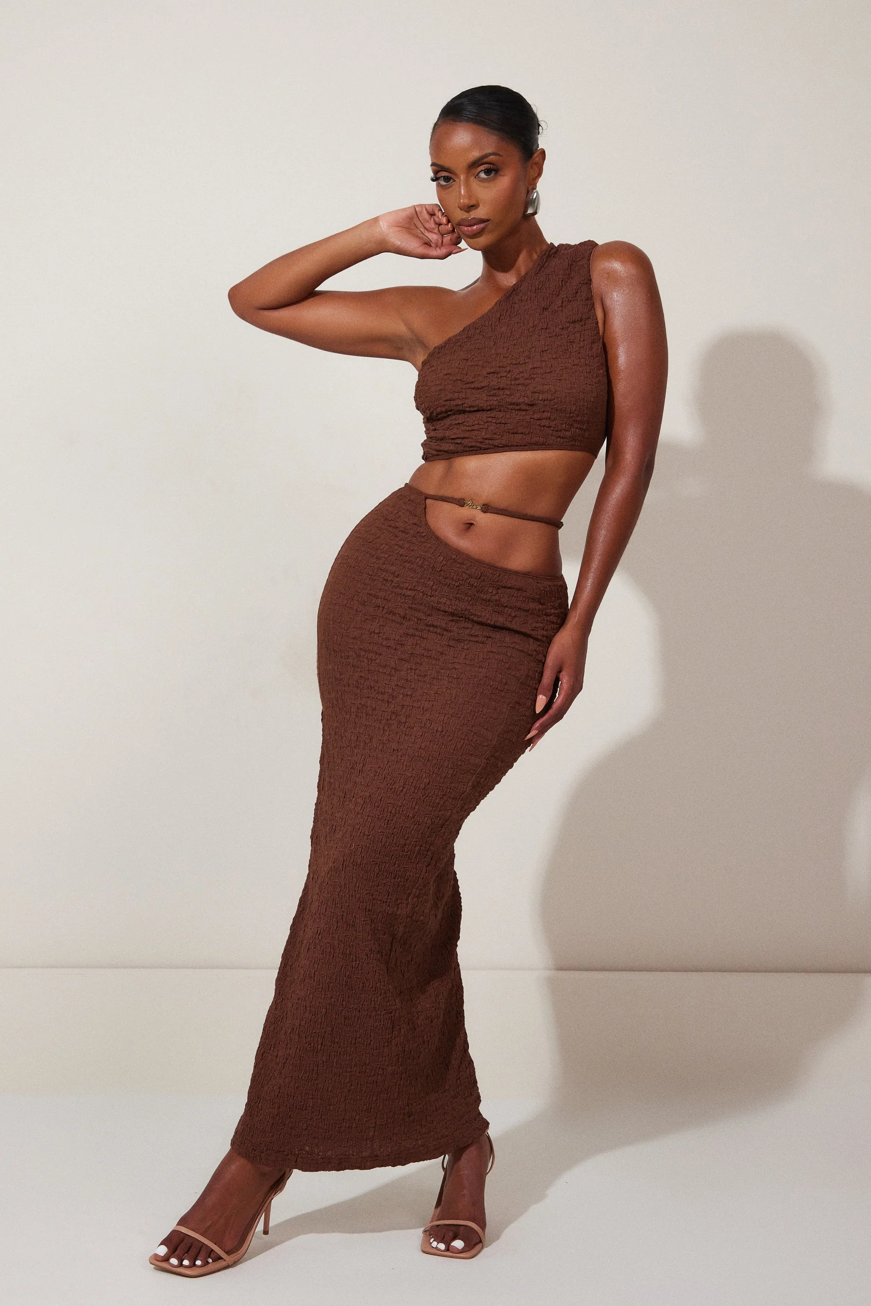 The Mars Detail Asymmetric Textured Set in Brown - Image 12