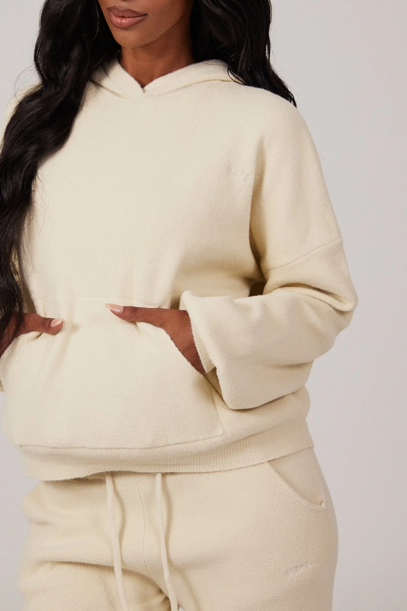 The Mars Soft Knit Hoodie in Cream - Image 7