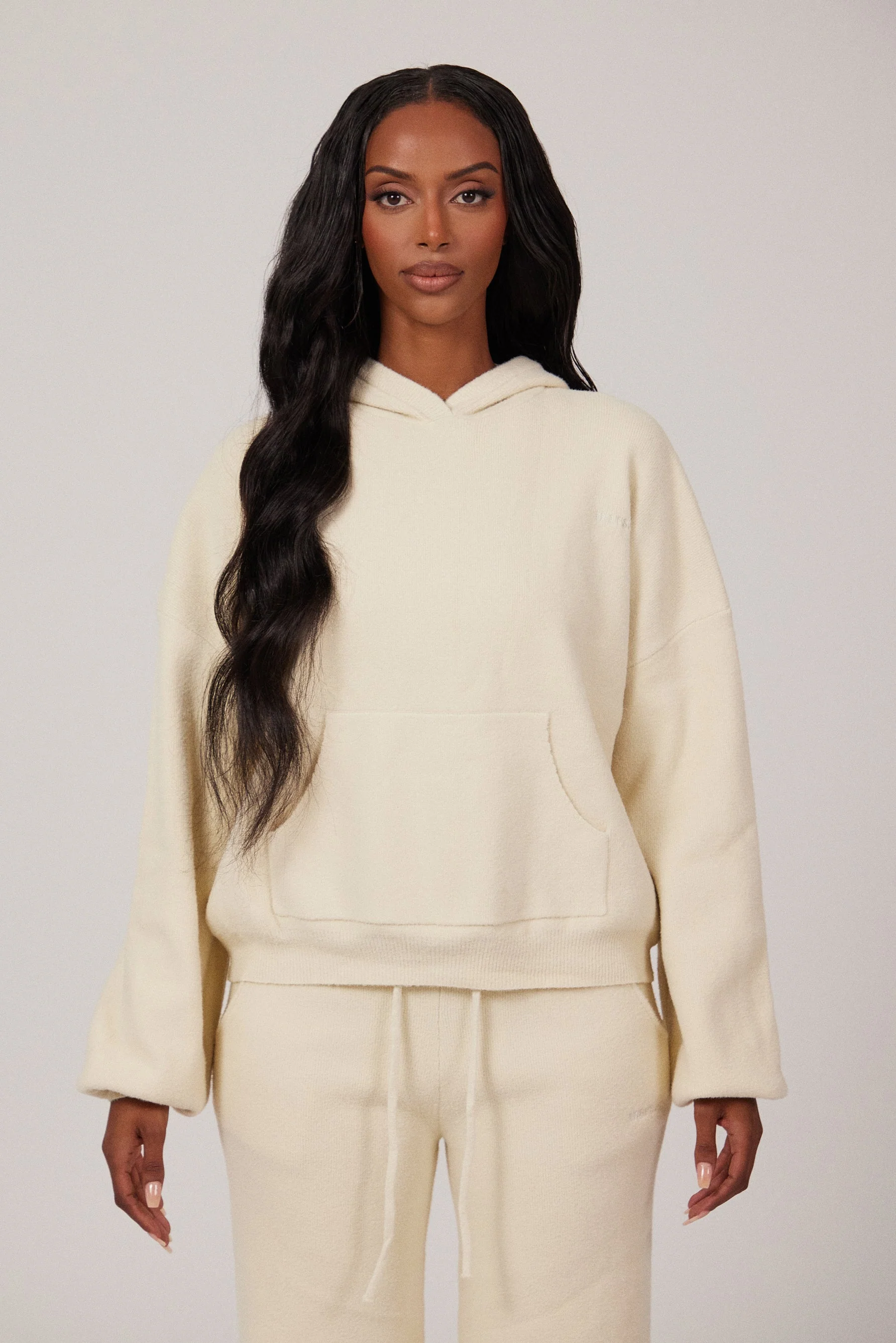 The Mars Soft Knit Hoodie in Cream