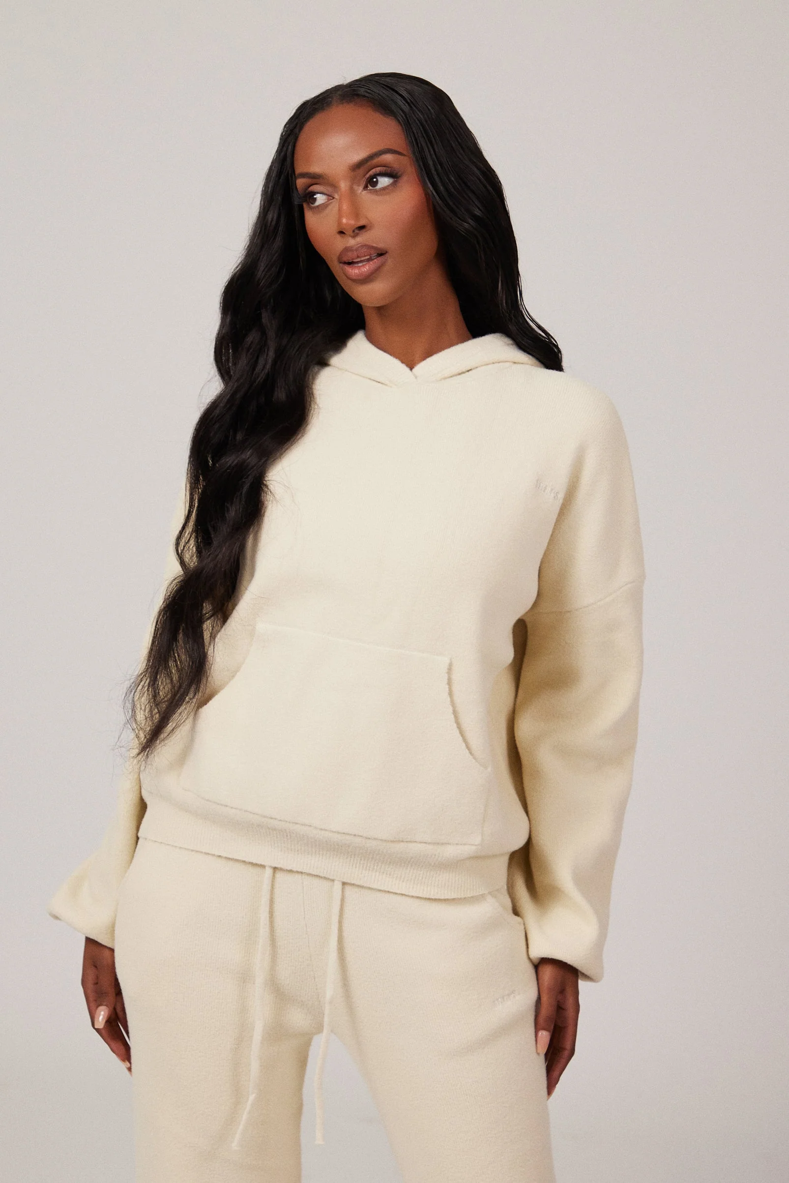 The Mars Soft Knit Hoodie in Cream - Image 7