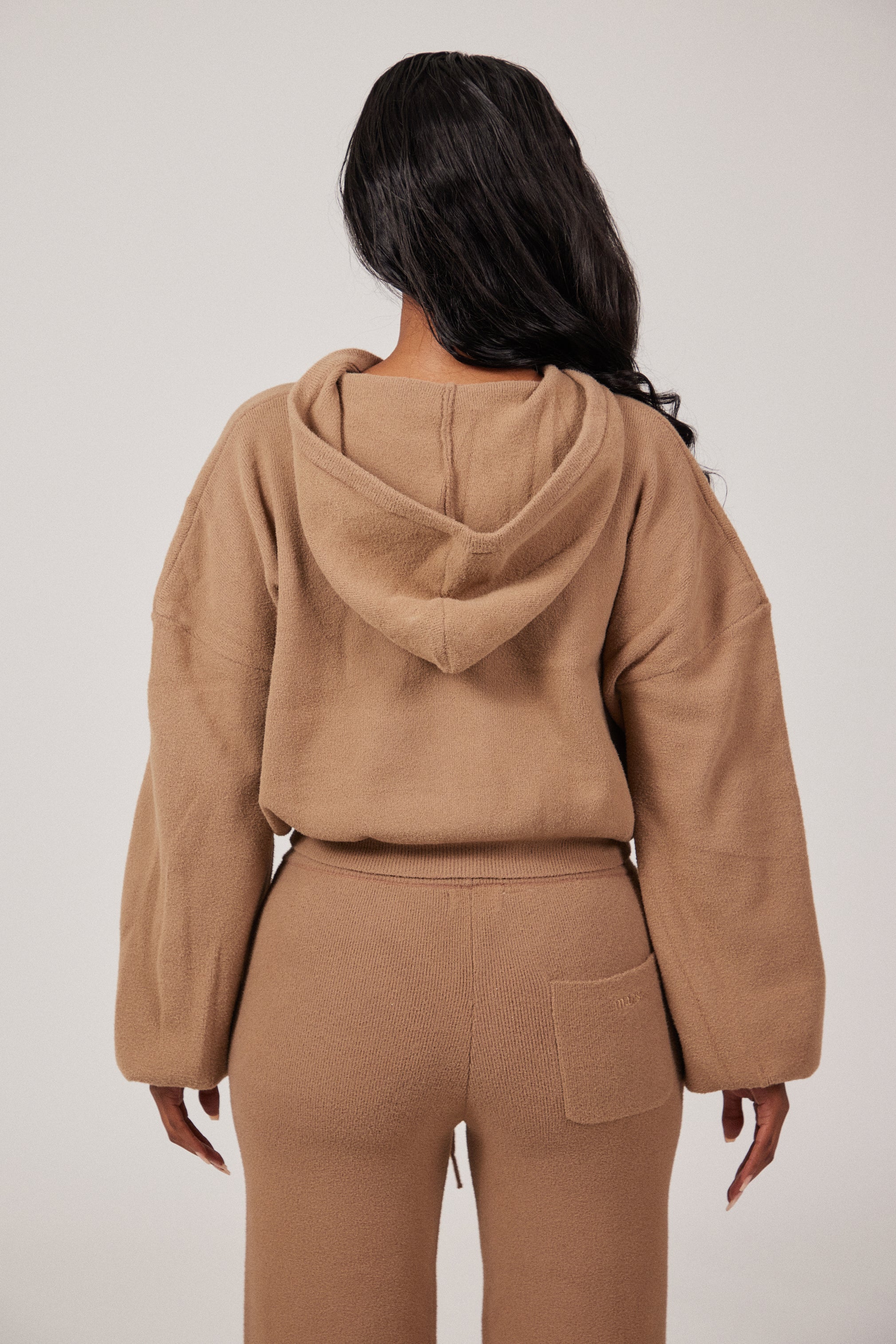 The Mars Soft Knit Zip Hoodie in Mocha - Image 3