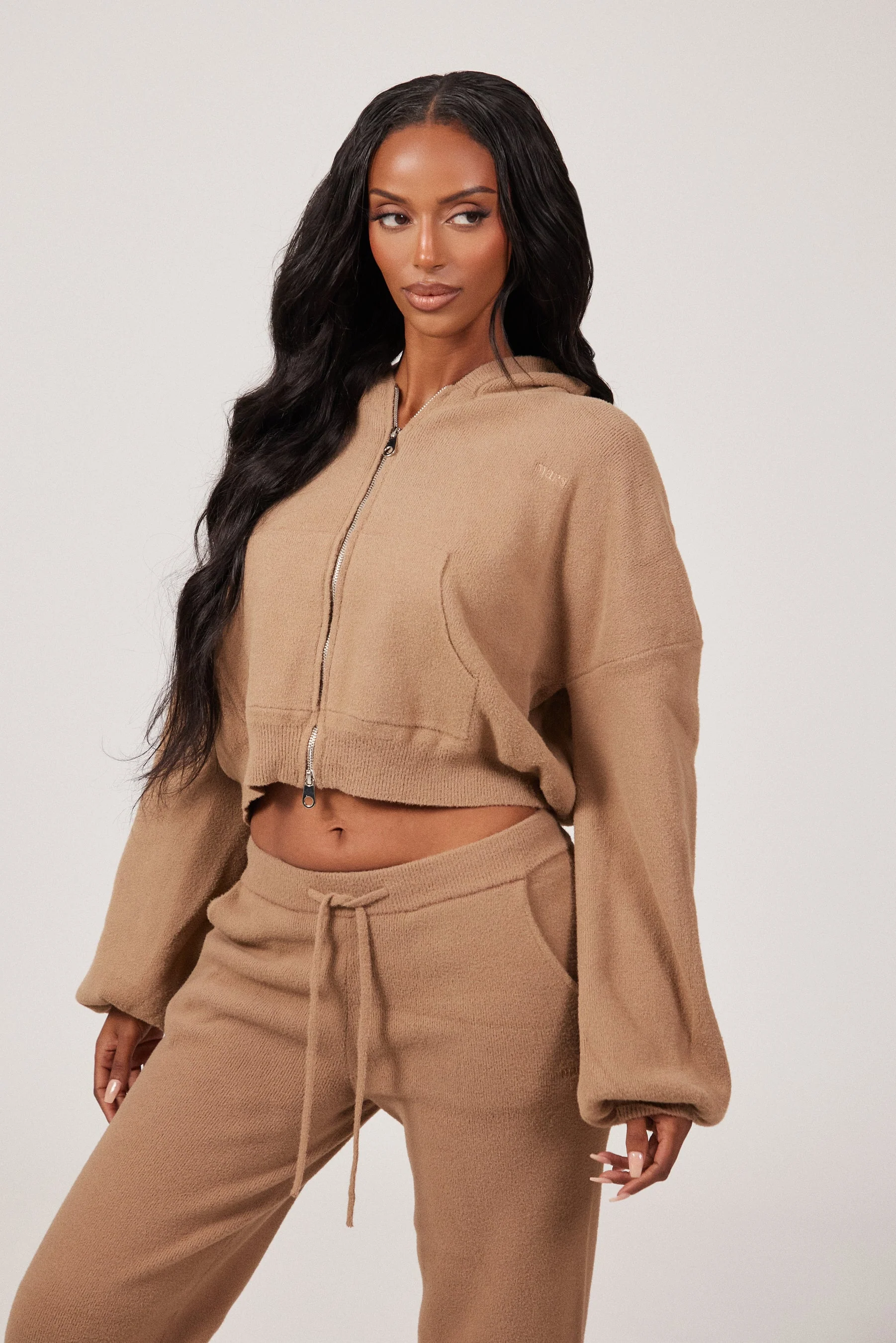 The Mars Soft Knit Zip Hoodie in Mocha - Image 6