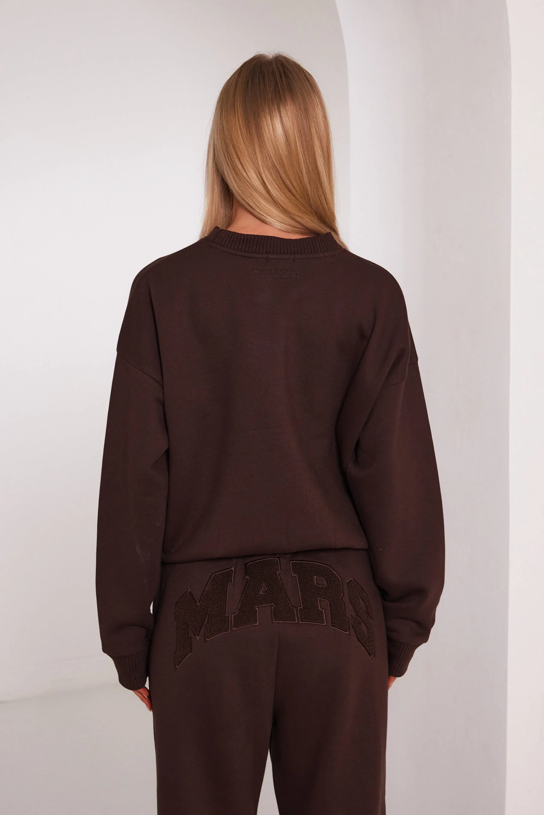 The Mars Varsity Sweatshirt in Chocolate Brown - Image 5