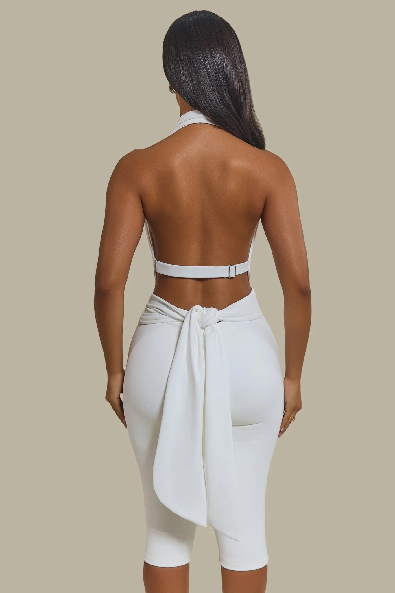 The Maryam Multiway Plunge Crop Top in White - Image 4