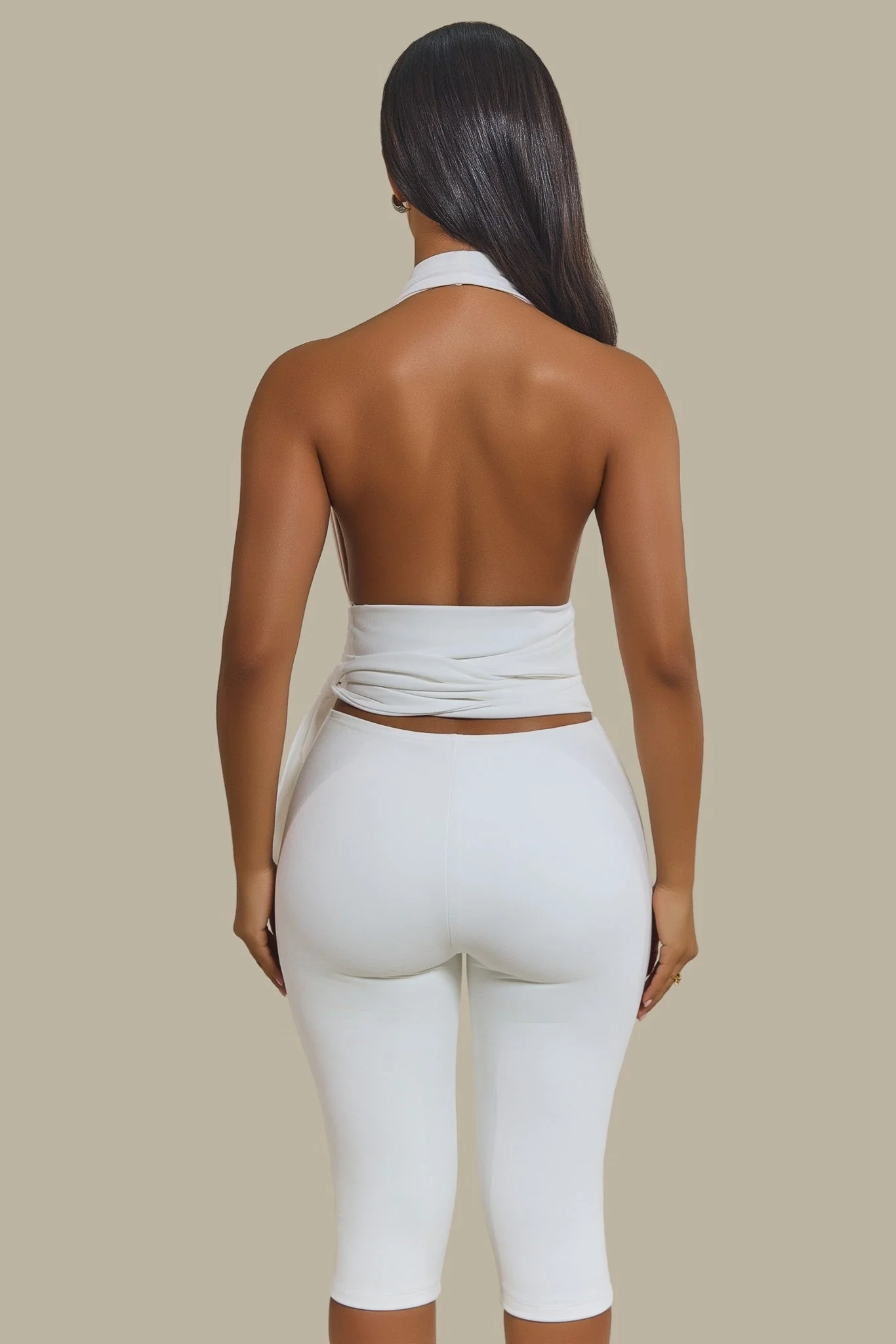 The Maryam Multiway Plunge Crop Top in White - Image 7