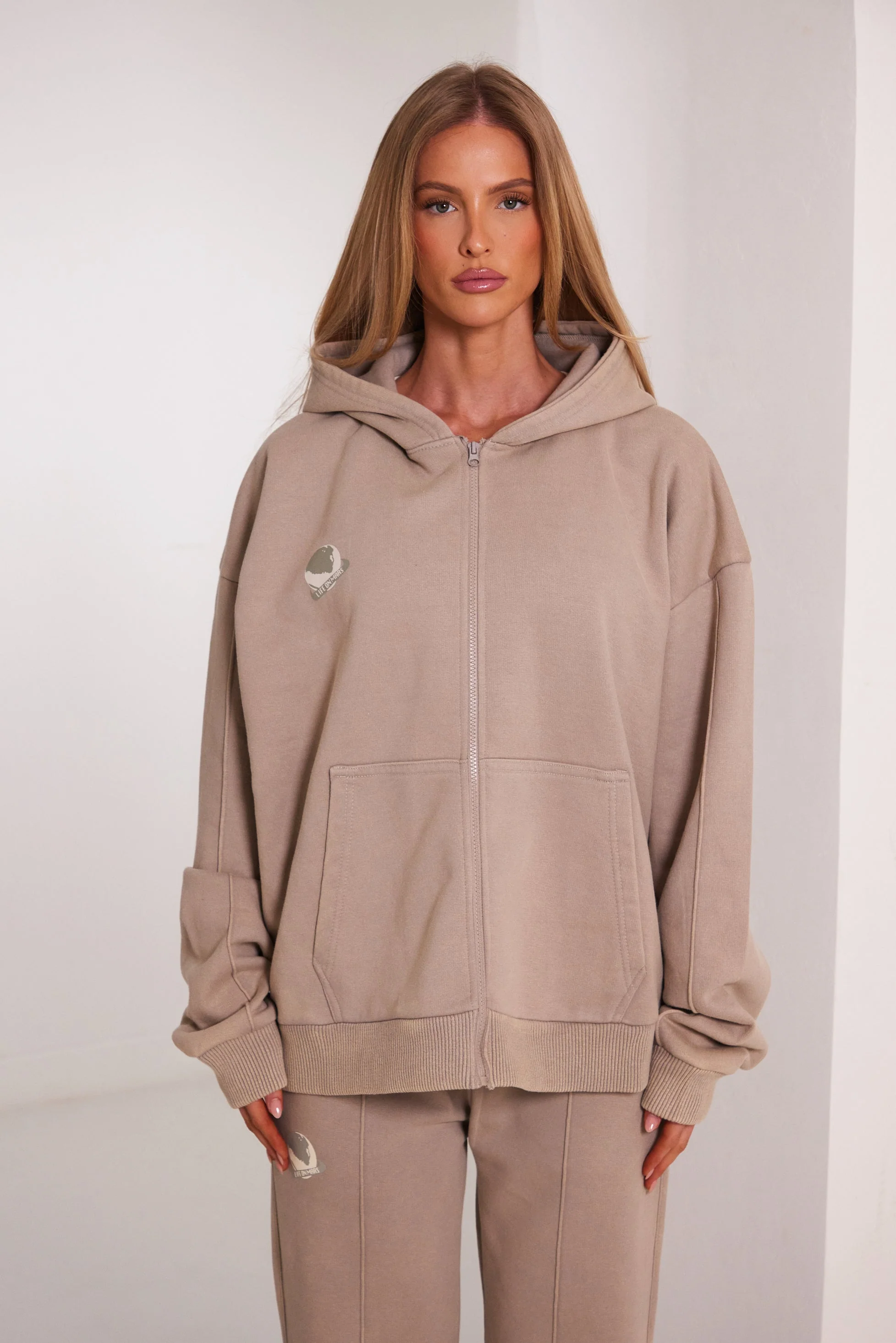 Planet Mars Zip Jacket in Stone - Image 10