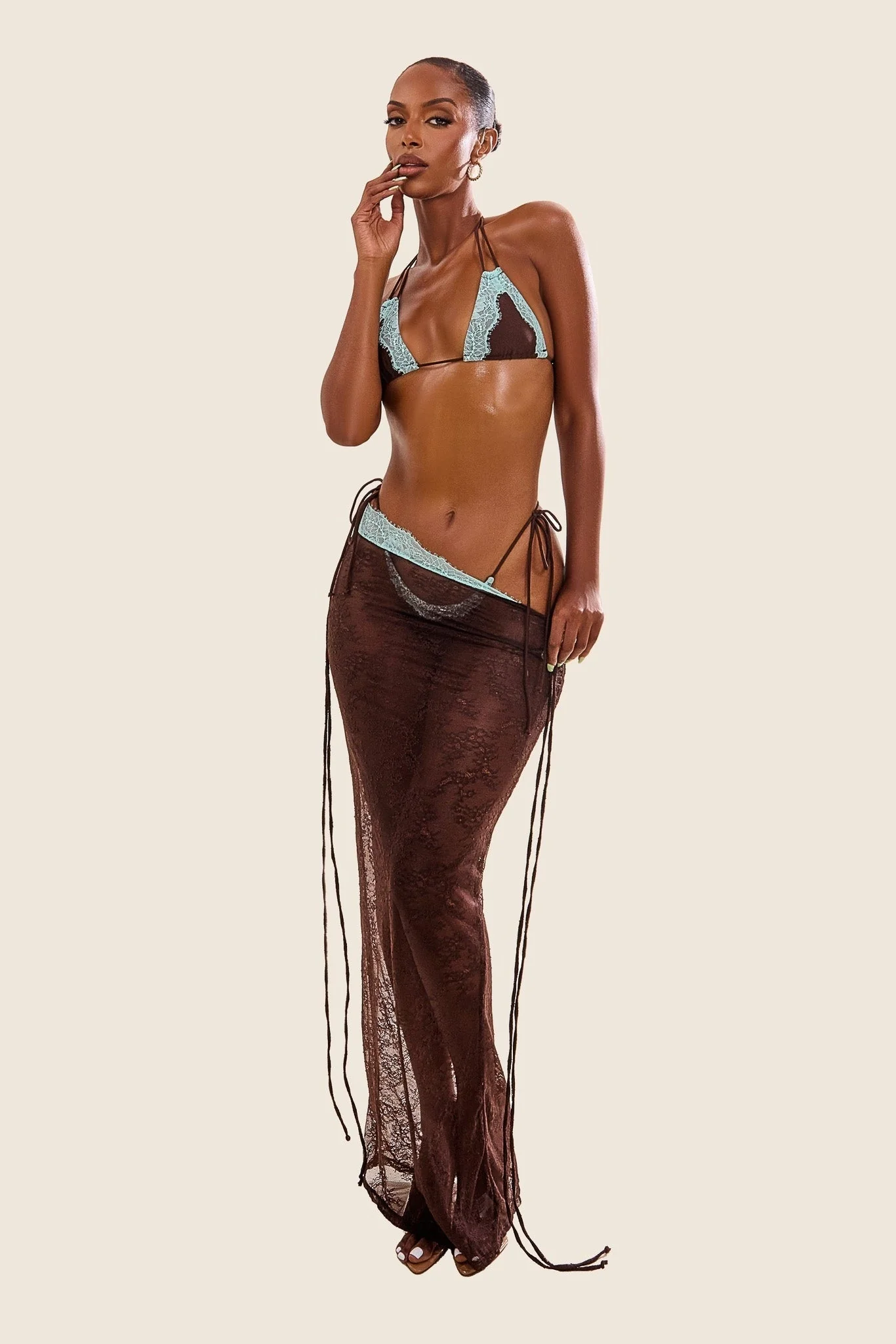 The Ray Maxi Cover Up in Brown - Image 3