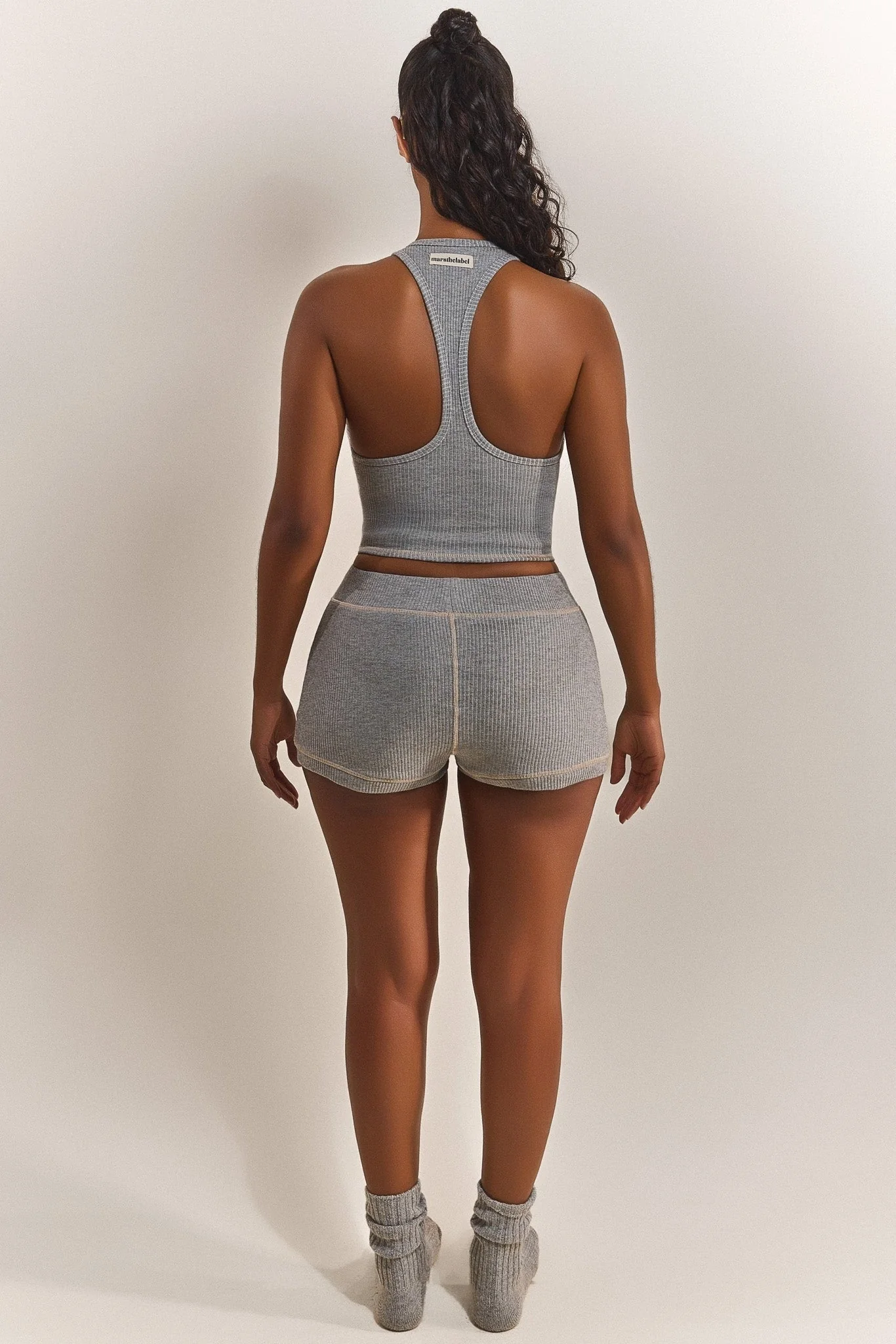 The Ribbed Boxer Shorts in Grey - Image 4