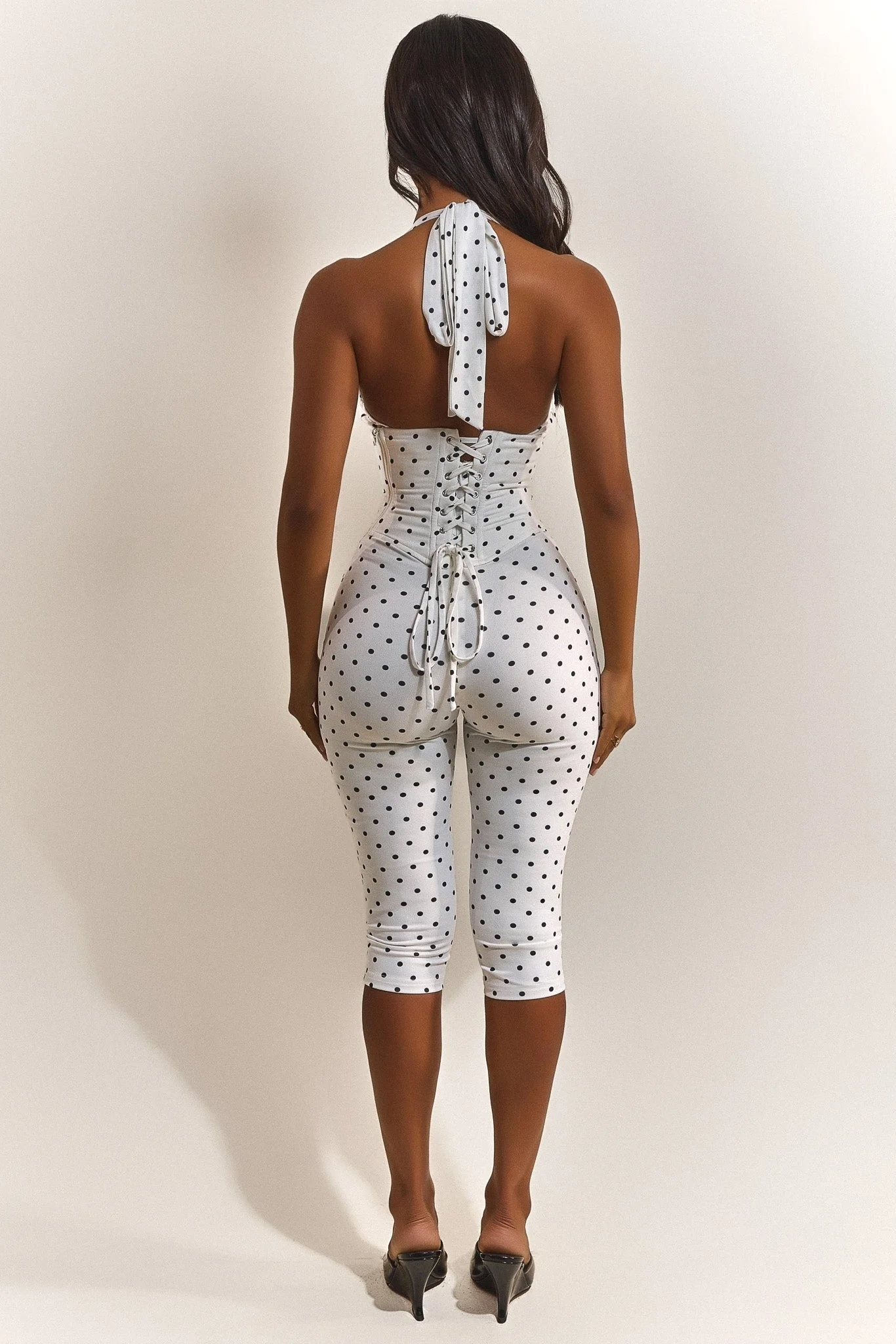 The Sandra Capri Jumpsuit in Polka Dot - Image 4