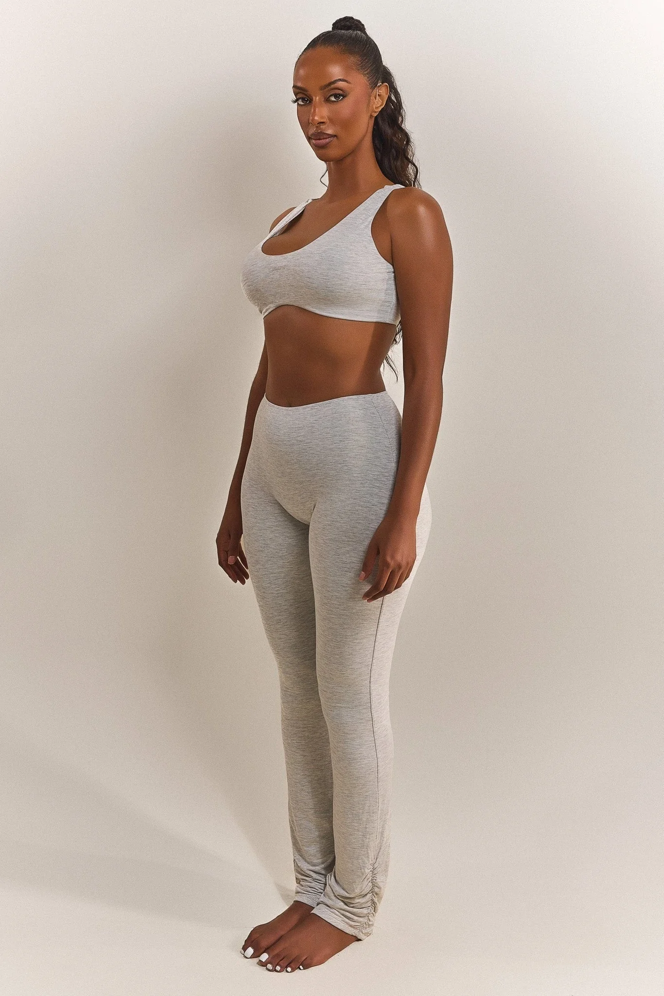 The Scoop Bralet in Grey Marl - Image 4