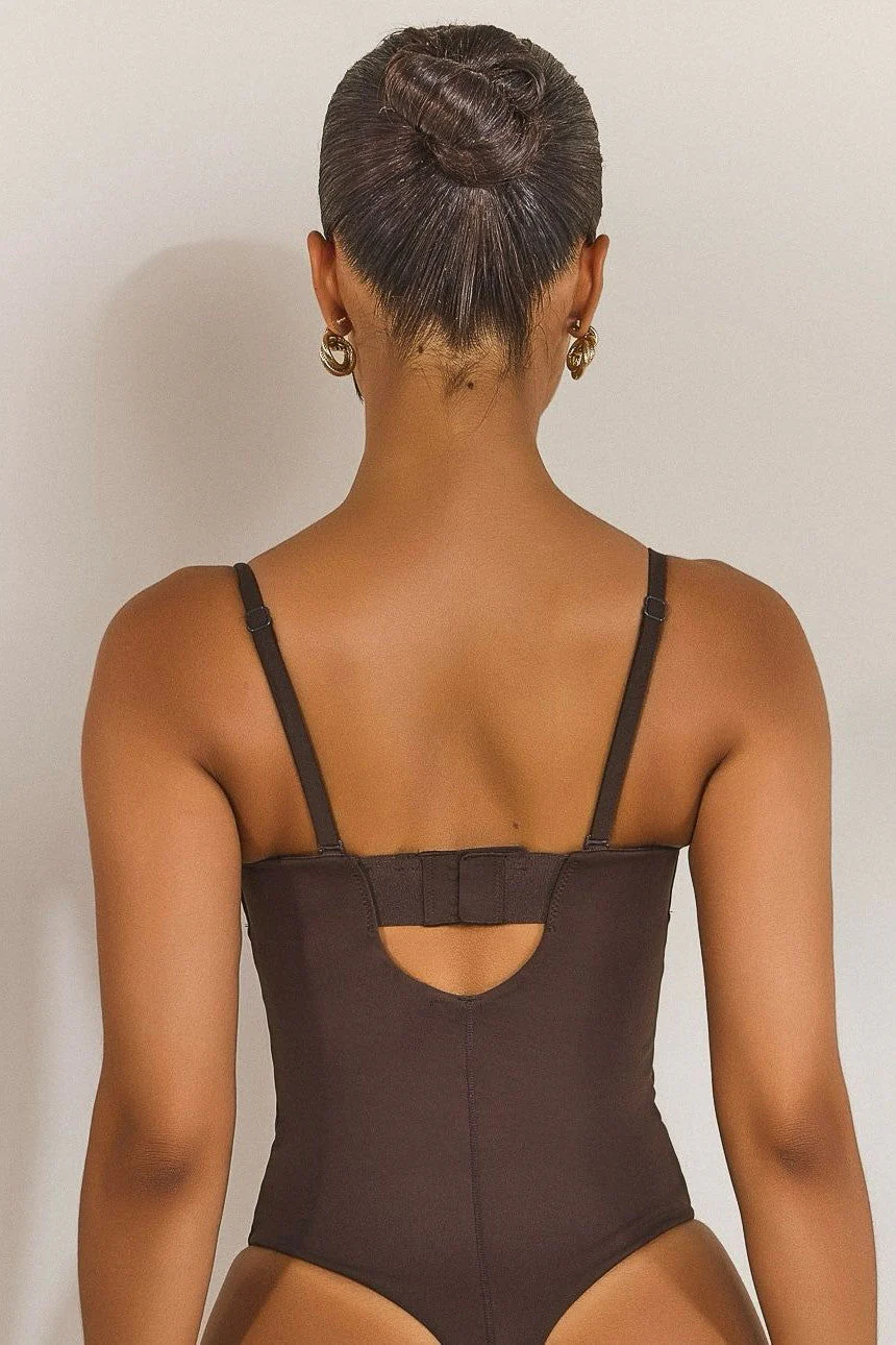 The Sculpt Bodysuit in Brown - Image 4