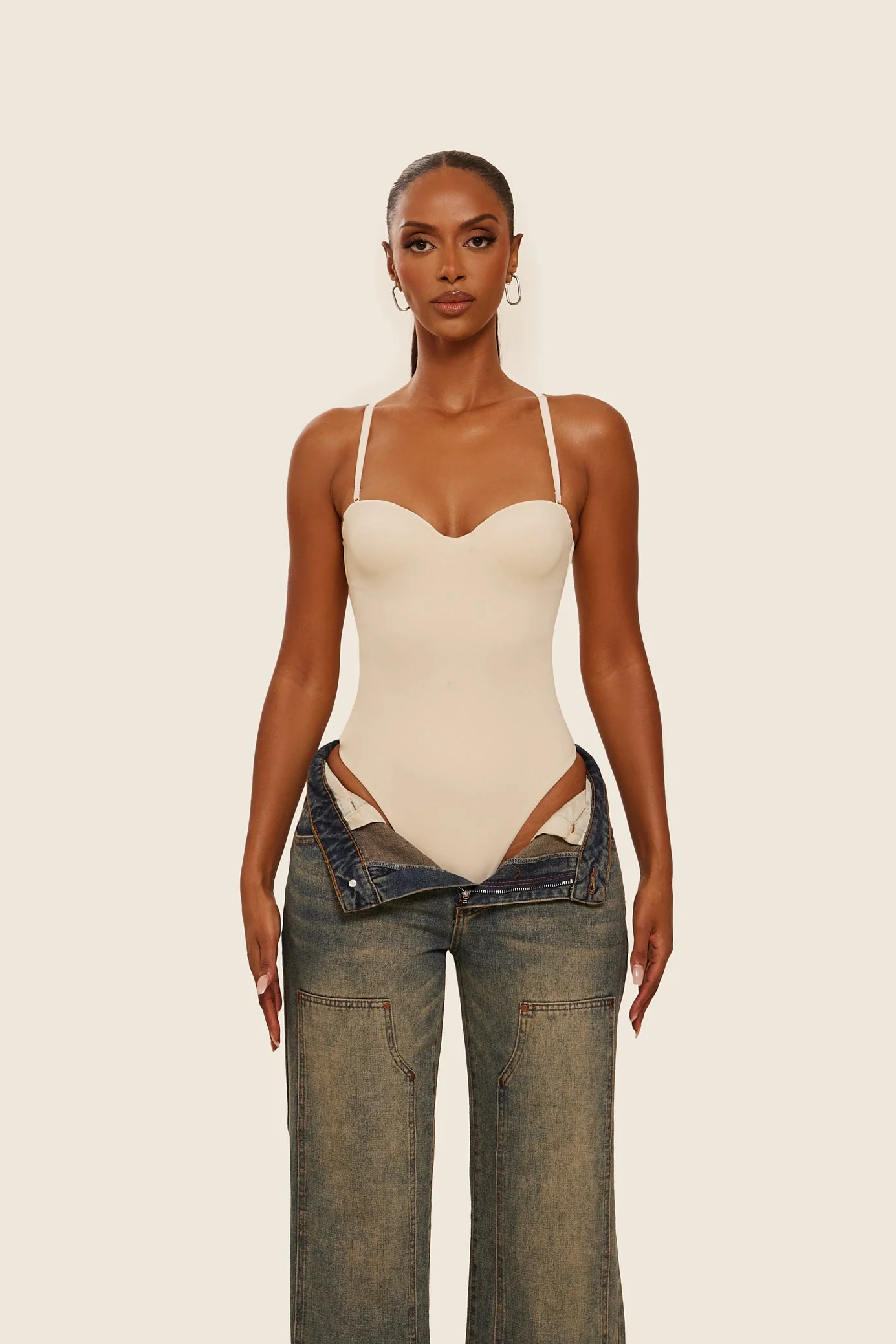 The Sculpt Bodysuit in Stone - Image 8