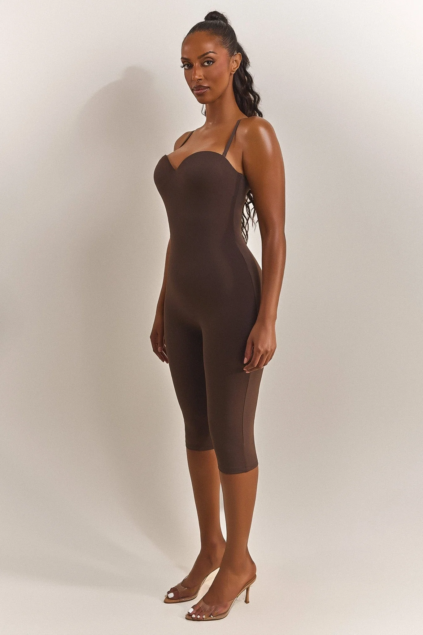 The Sculpt Capri Jumpsuit in Brown - Image 3