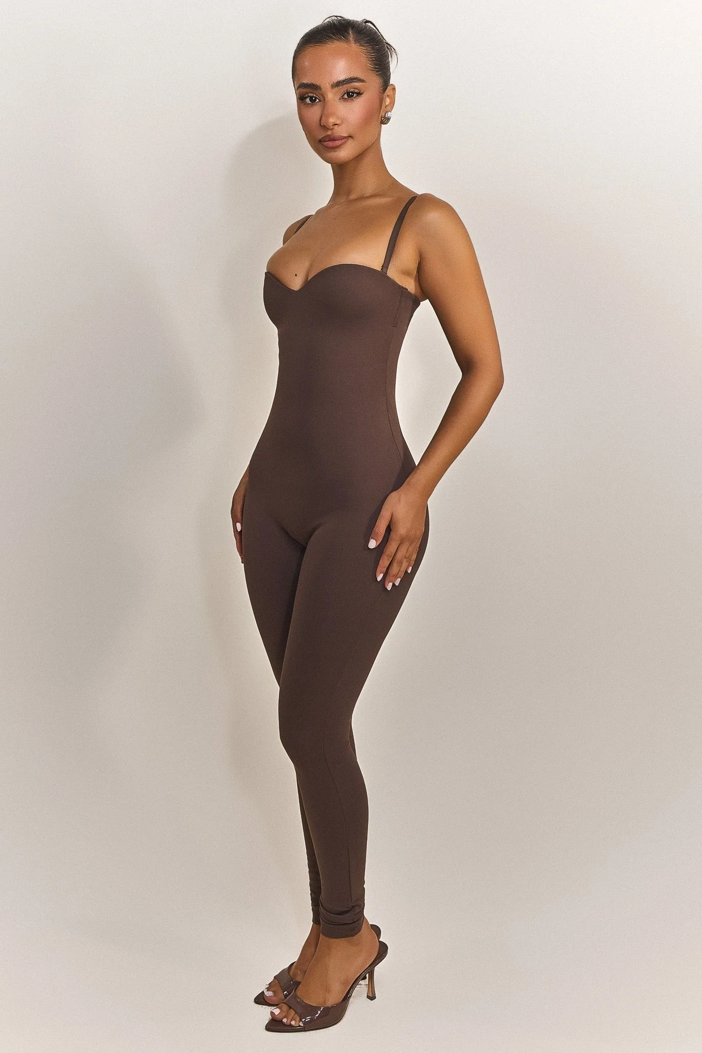 The Sculpt Jumpsuit in Brown - Image 4