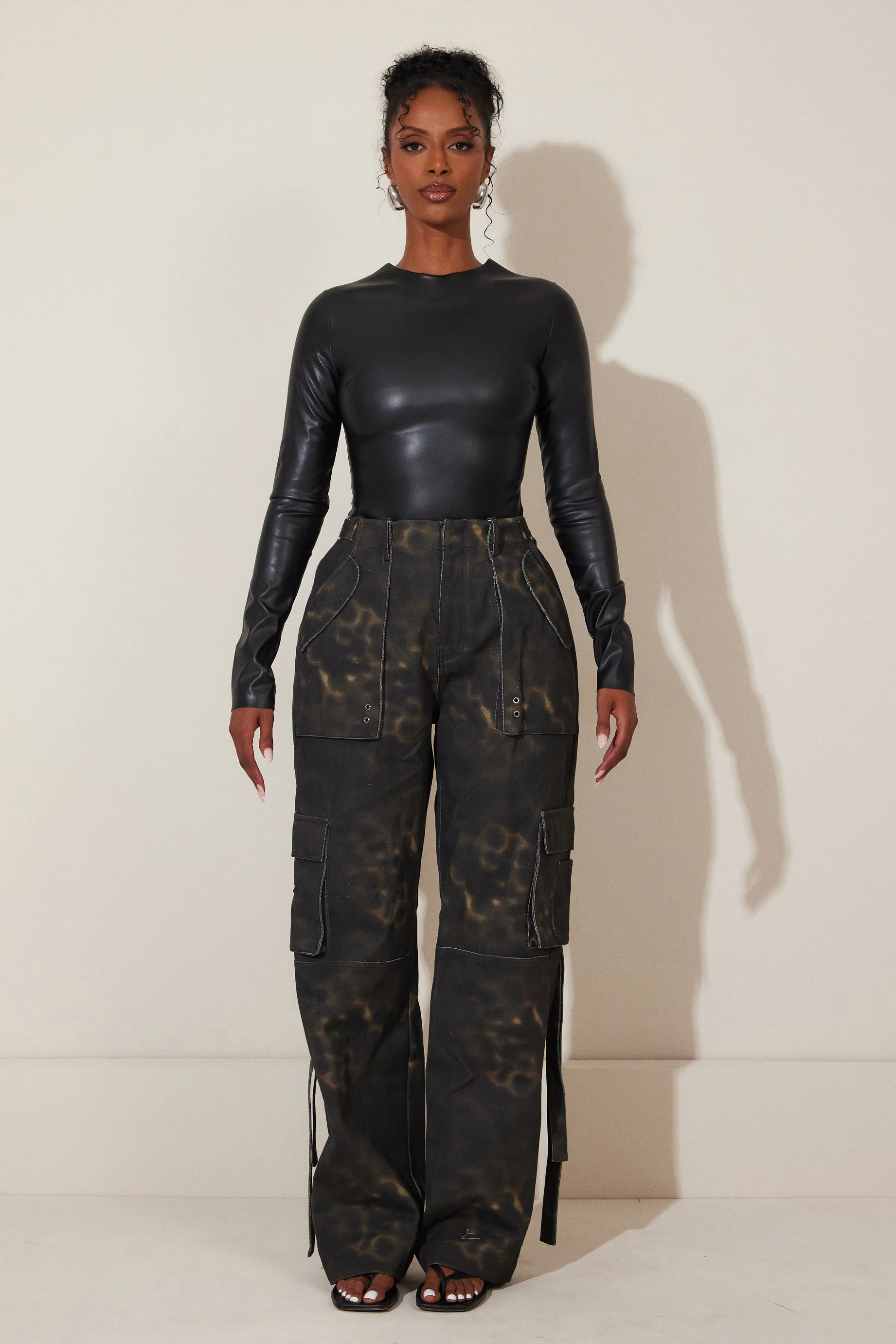 The Rumer Long Sleeved Bodysuit in Black - Image 2