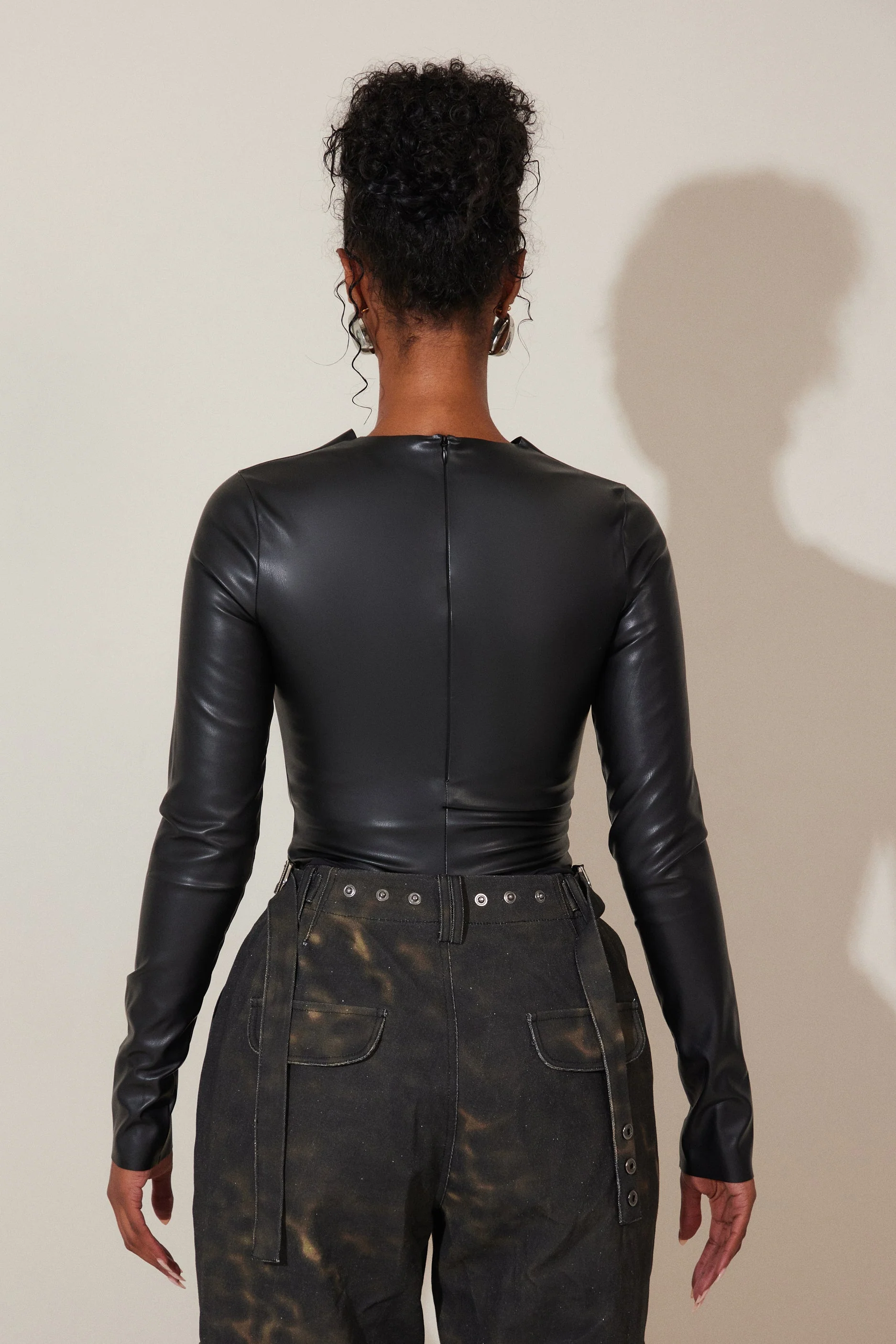 The Rumer Long Sleeved Bodysuit in Black - Image 5