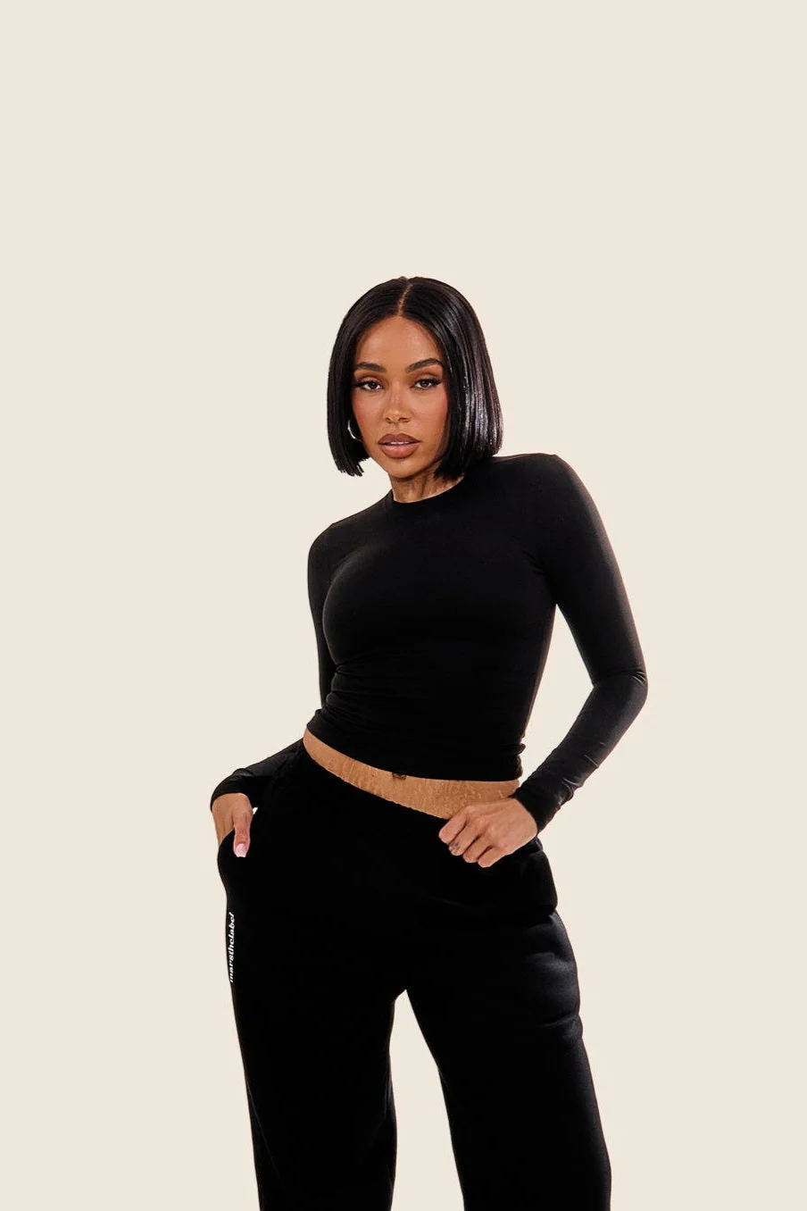 The Sculpt Long Sleeve Top in Black - Image 8