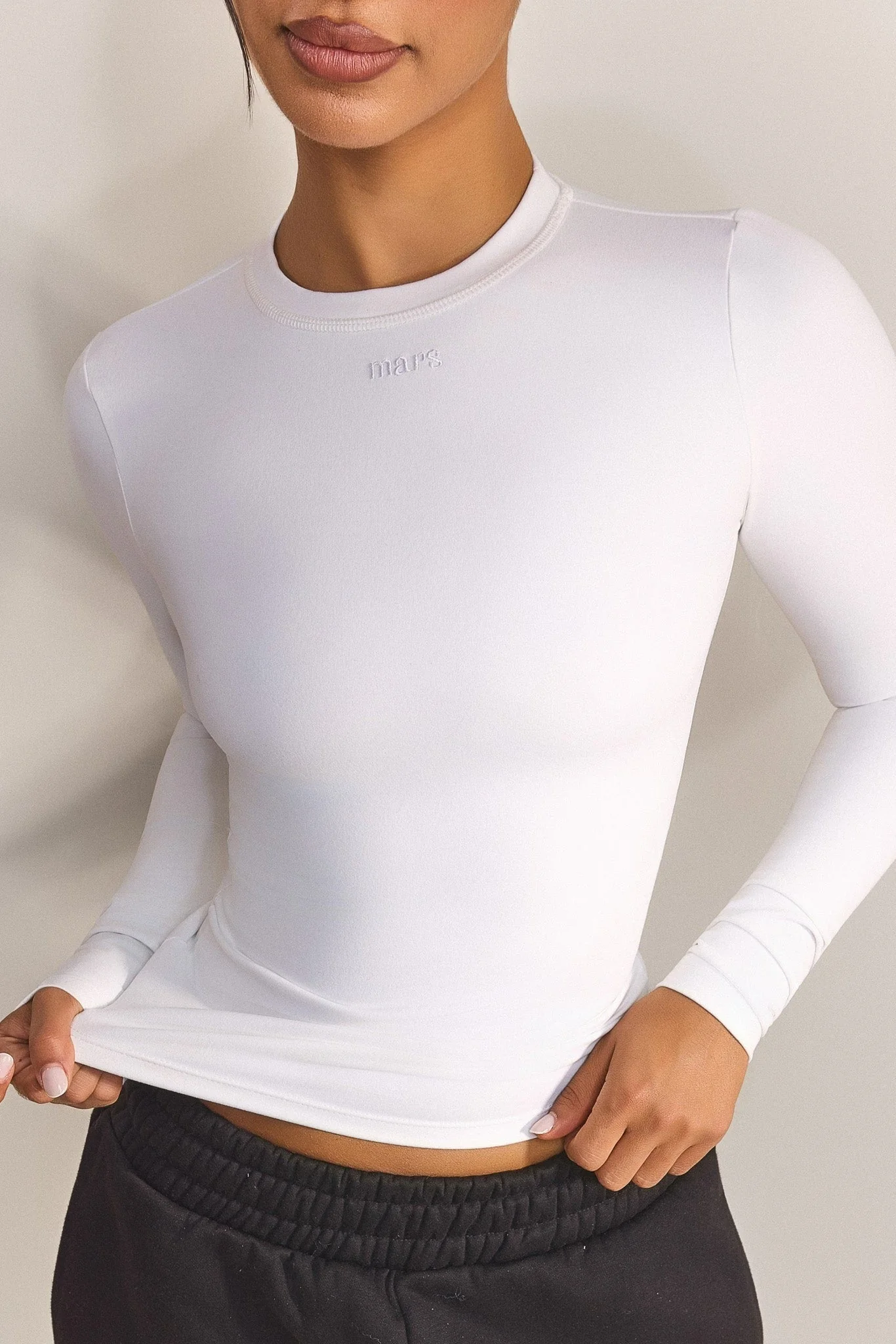 The Sculpt Long Sleeve Top in White - Image 6