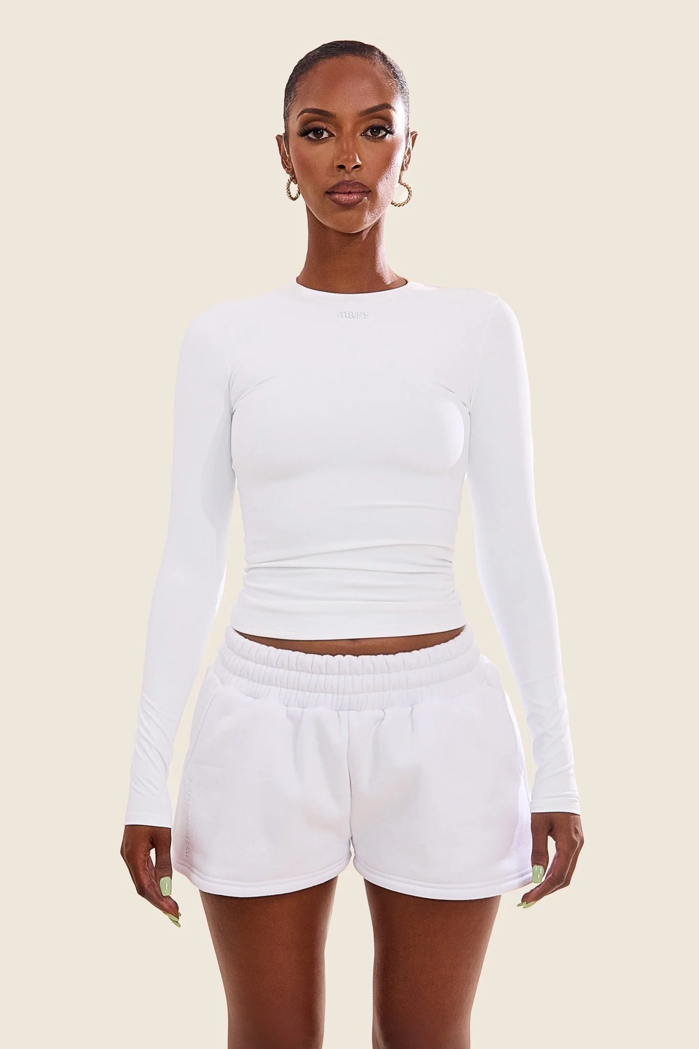 The Sculpt Long Sleeve Top in White - Image 7