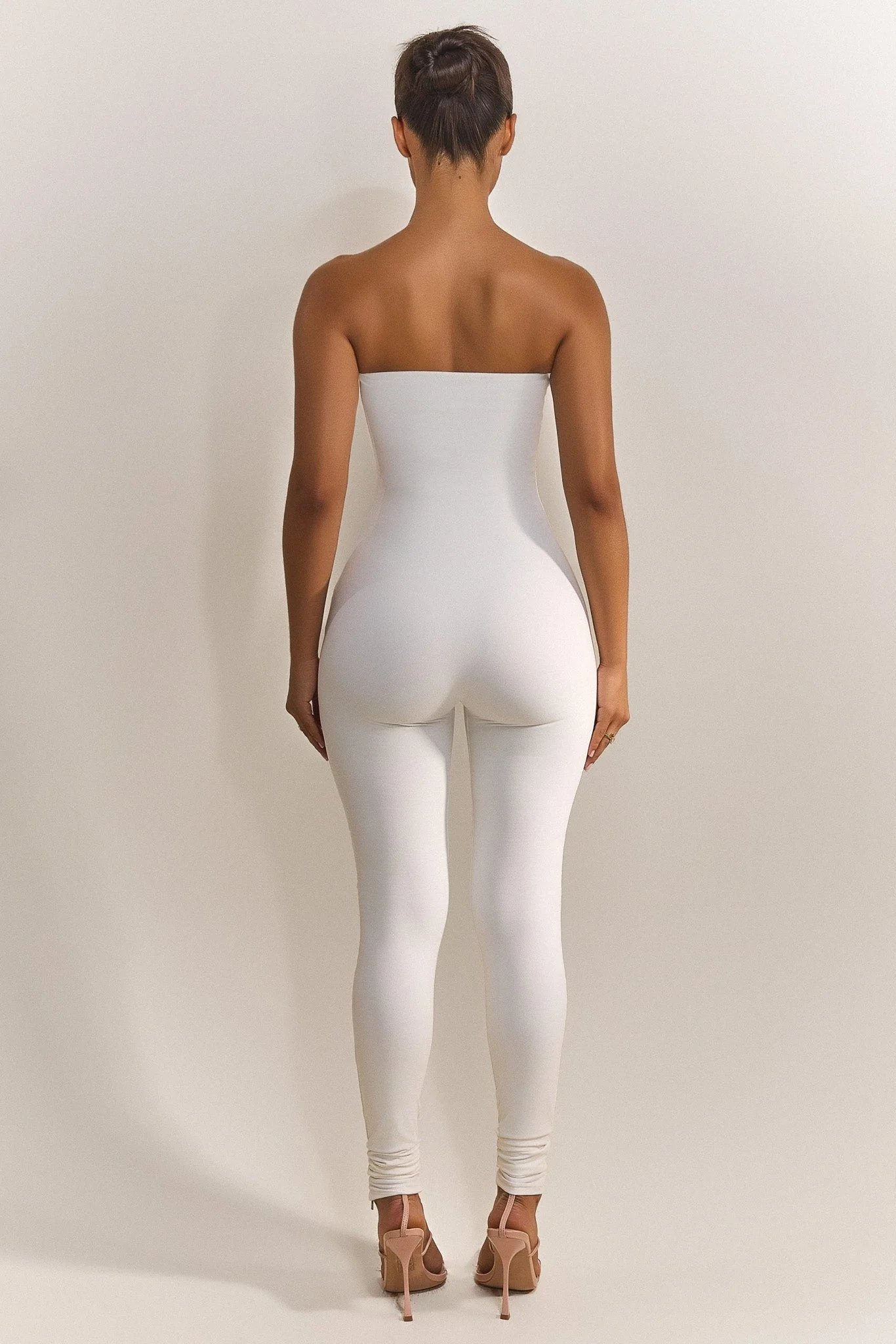 The Sculpt Long Unitard in White - Image 3