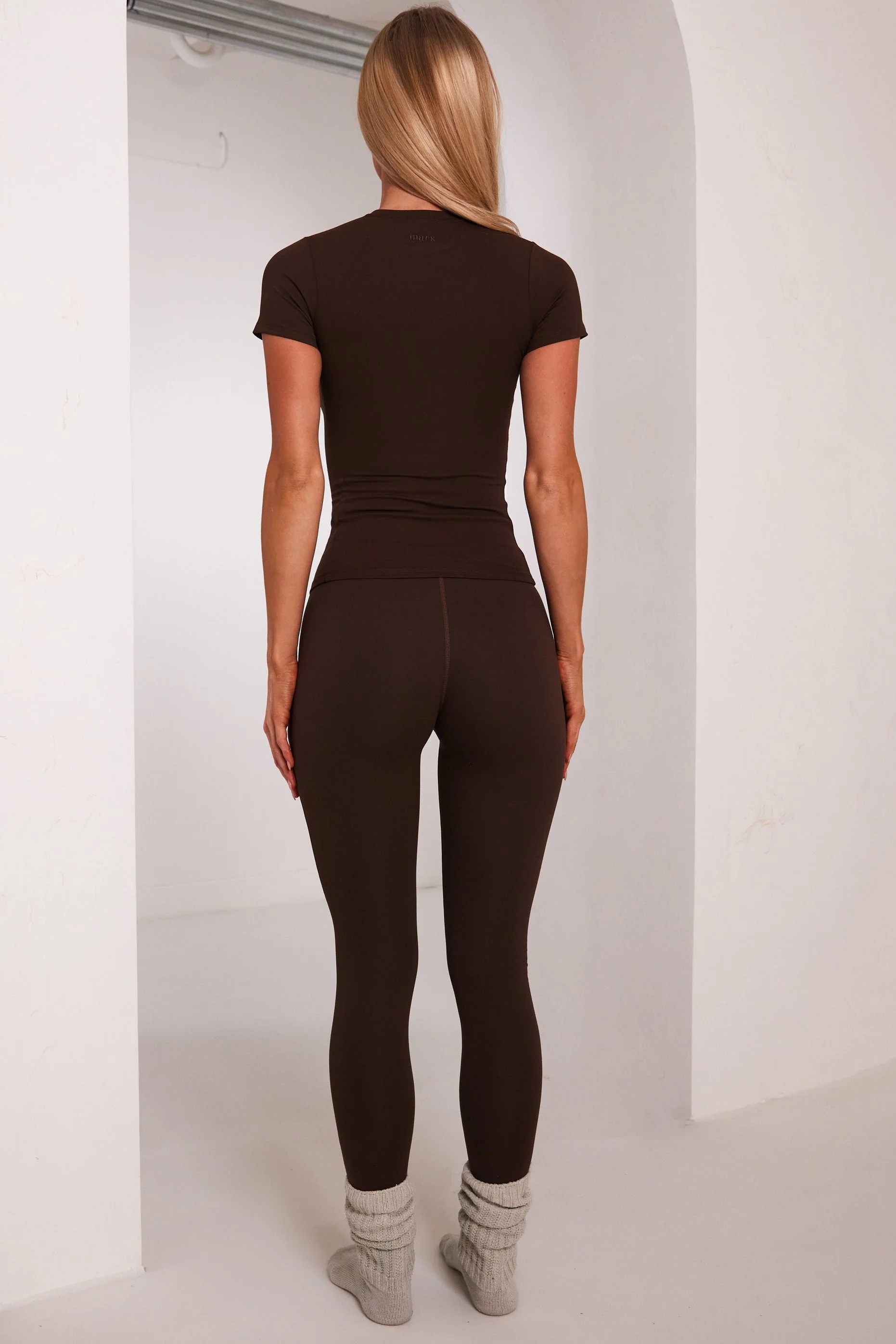 The Sculpt Short Sleeve Tee in Brown - Image 6