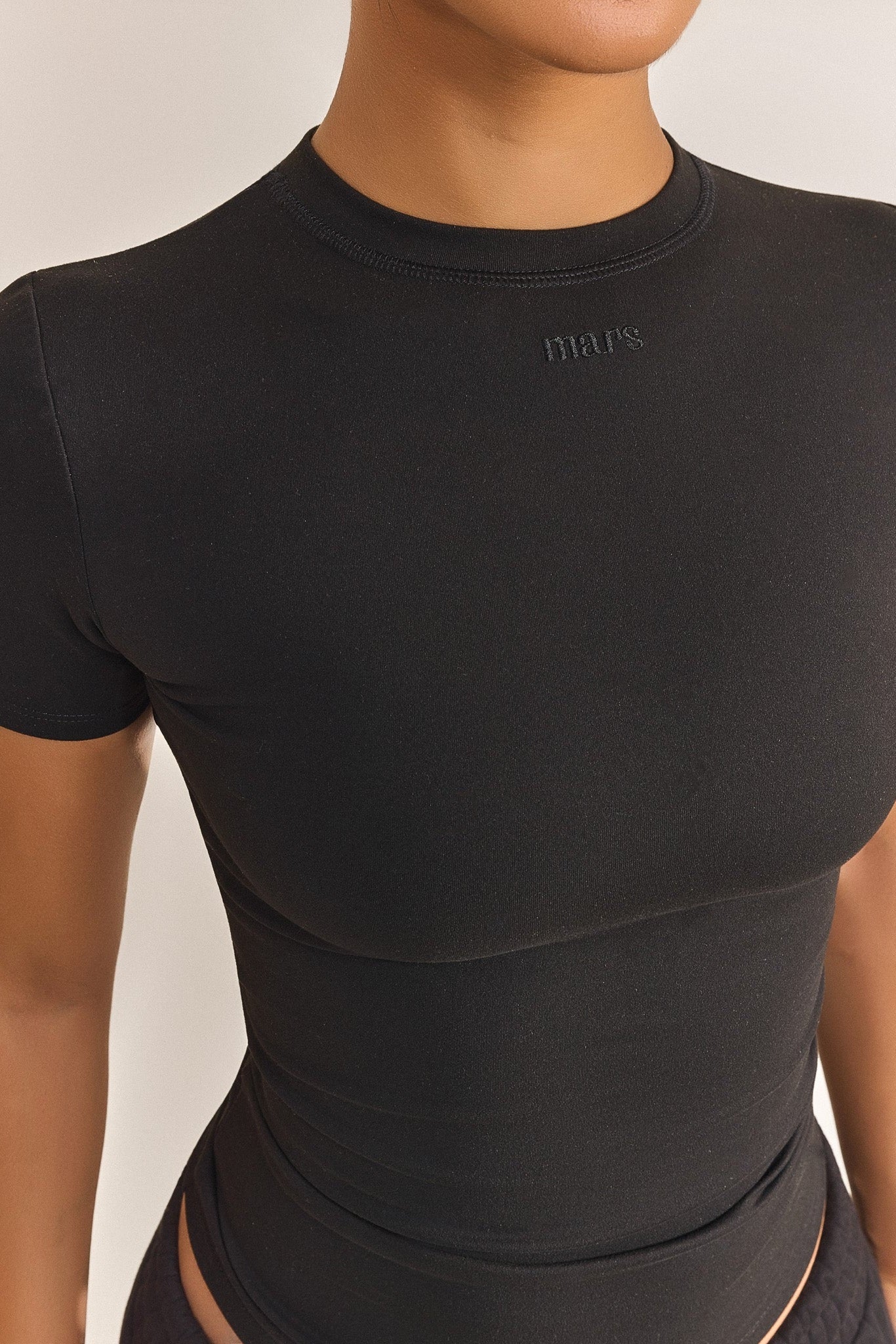 The Sculpt Short Sleeve Top in Black - Image 4