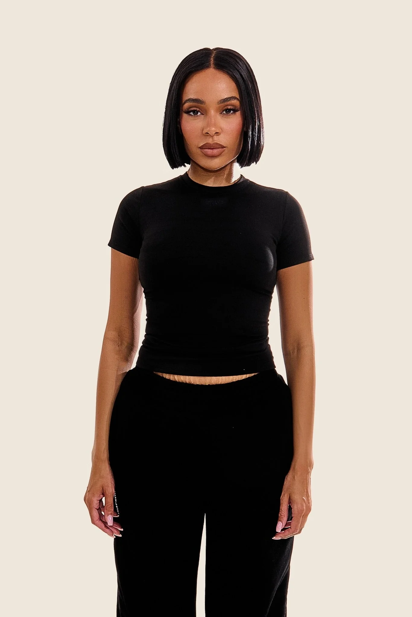 The Sculpt Short Sleeve Top in Black - Image 7