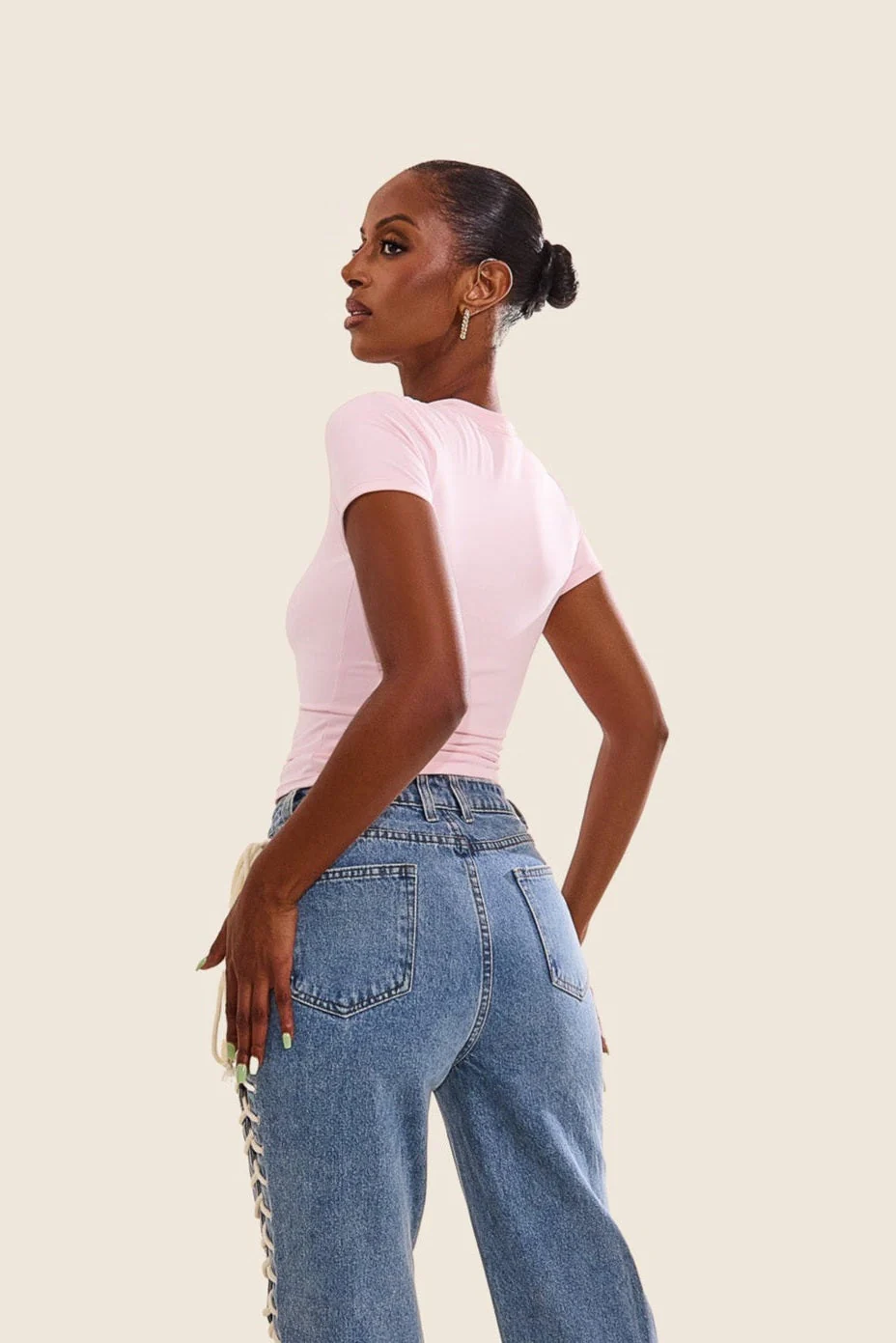 The Sculpt Short Sleeve Top in Pink - Image 10