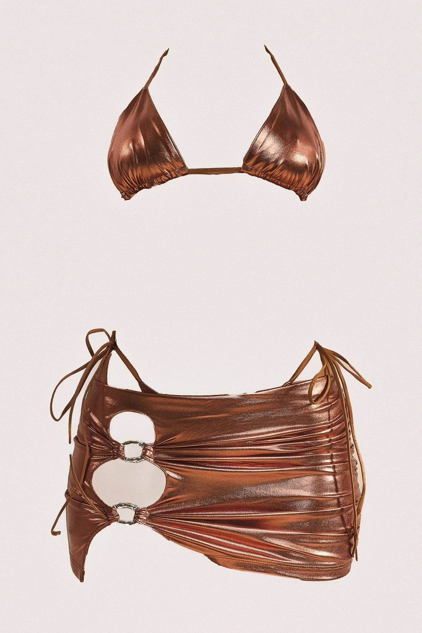 The Three Piece Bikini Set in Bronze - Image 8