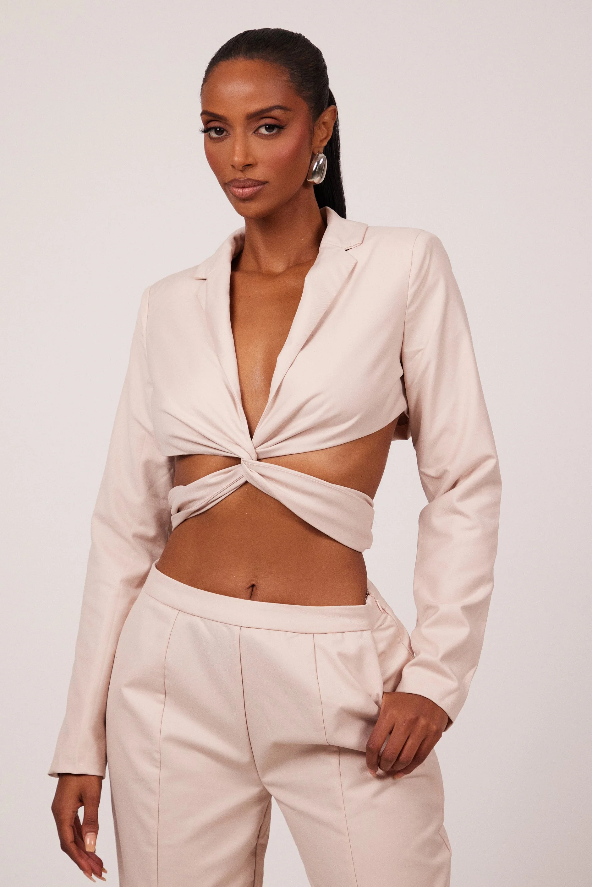 The Thea Blazer in Pink Nude