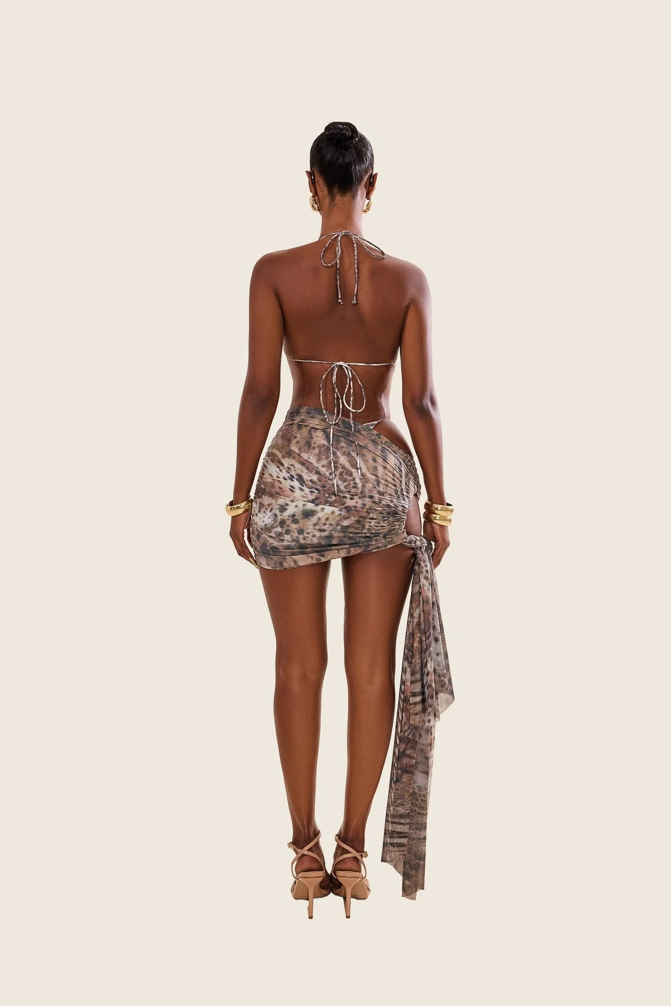 The Twist Coverup Skirt in Animal Print - Image 4