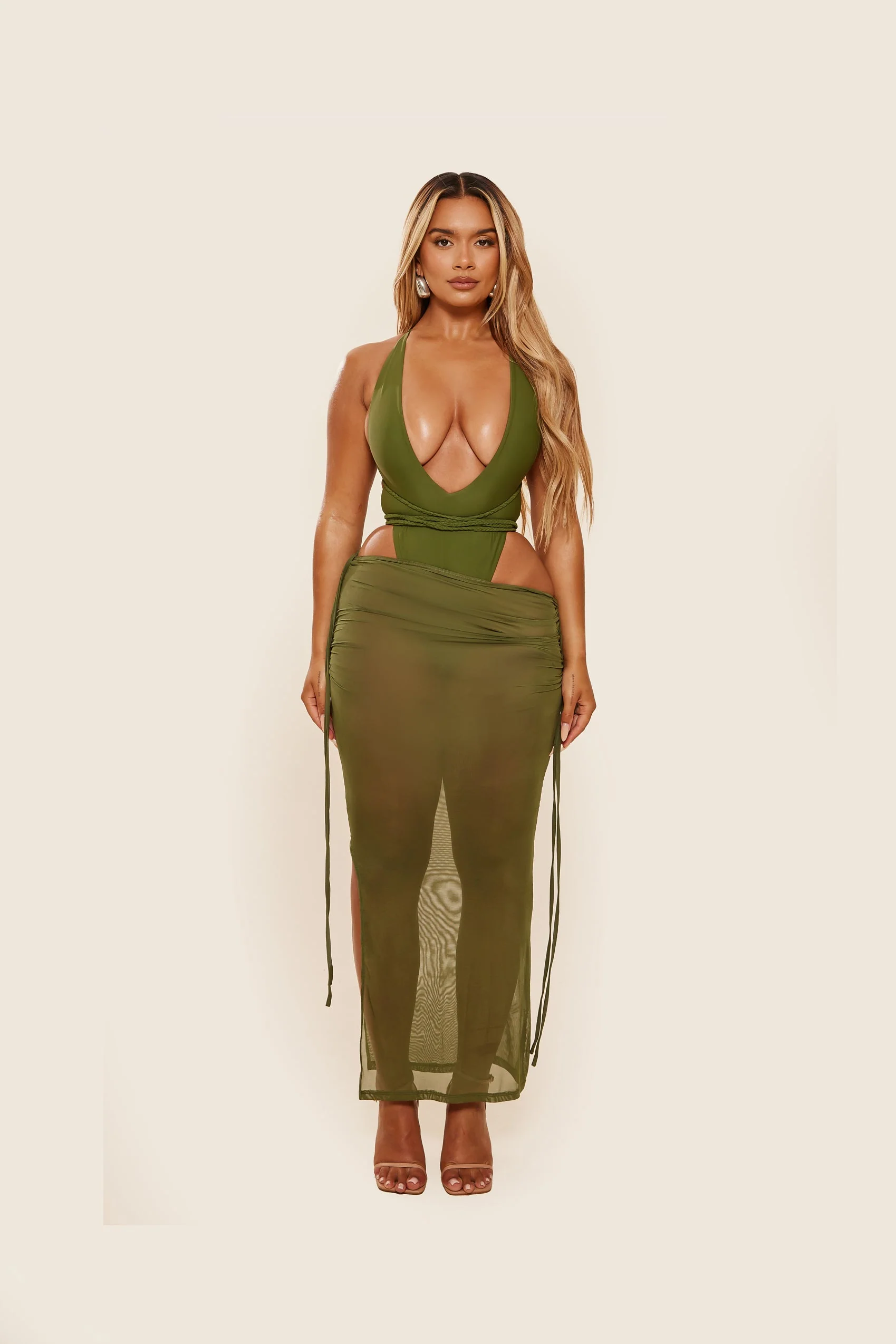 The Vela Maxi Coverup in Olive - Image 3