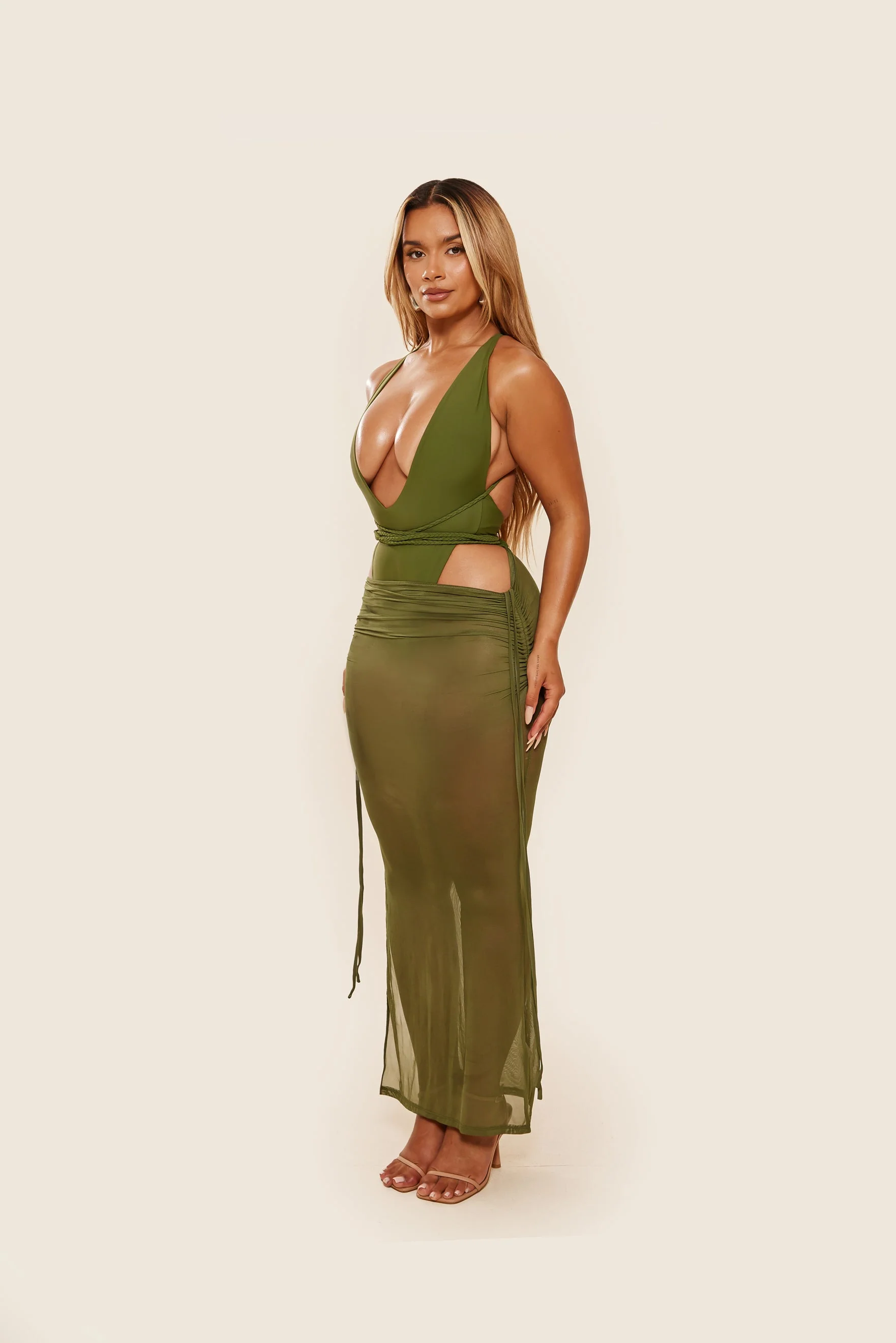 The Vela Maxi Coverup in Olive - Image 4