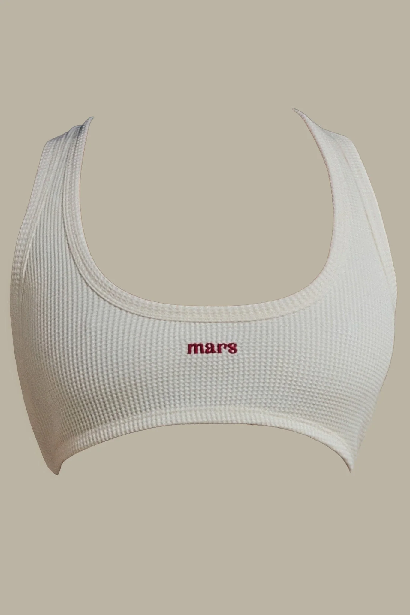 The Waffle Embroidered Bralet Top in Cream - Image 5