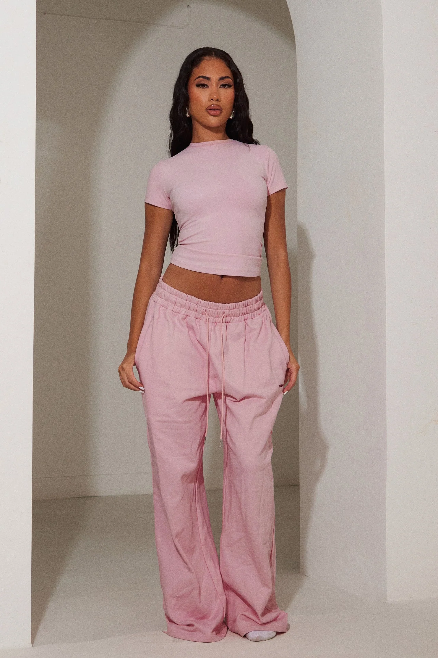 The Wide Leg Joggers - Pink - Image 5