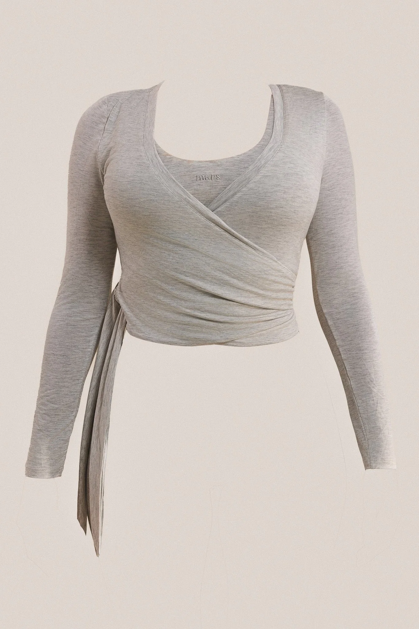 The Wrap Top in Grey Marl - Image 7