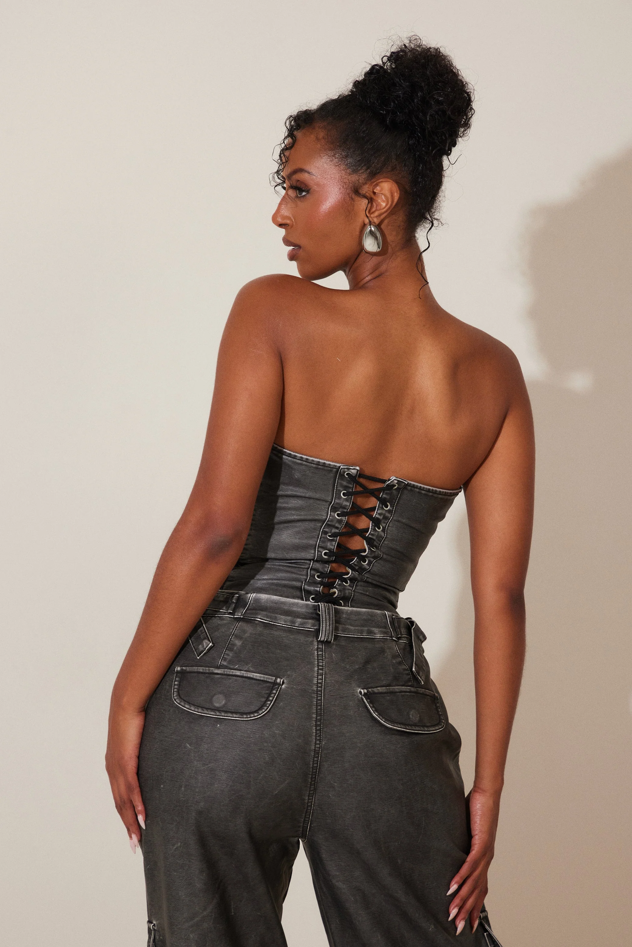 The Zeda Corset in Grey Wash - Image 5