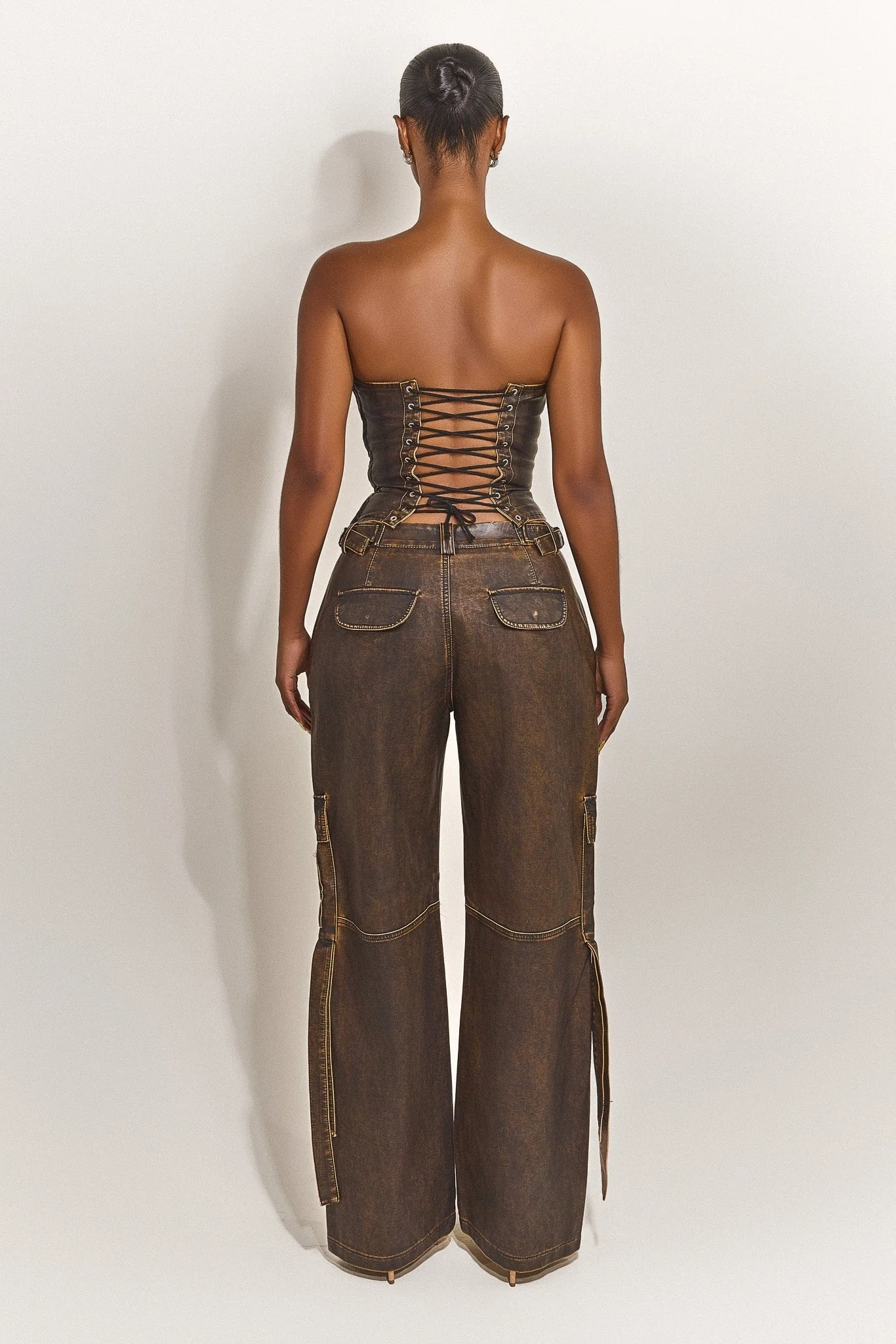 The Zeda Corset in Brown Wash - Image 5