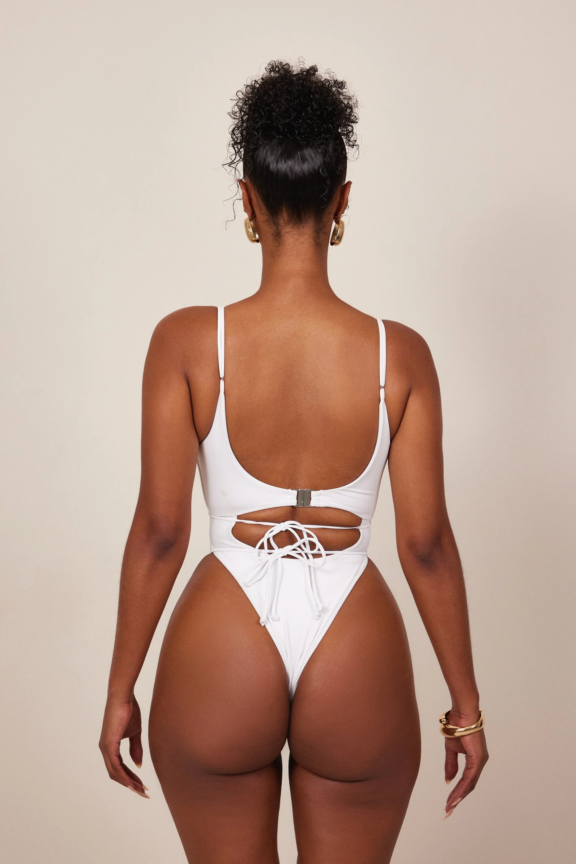 Tie Me Your Way Swim in White - Image 11